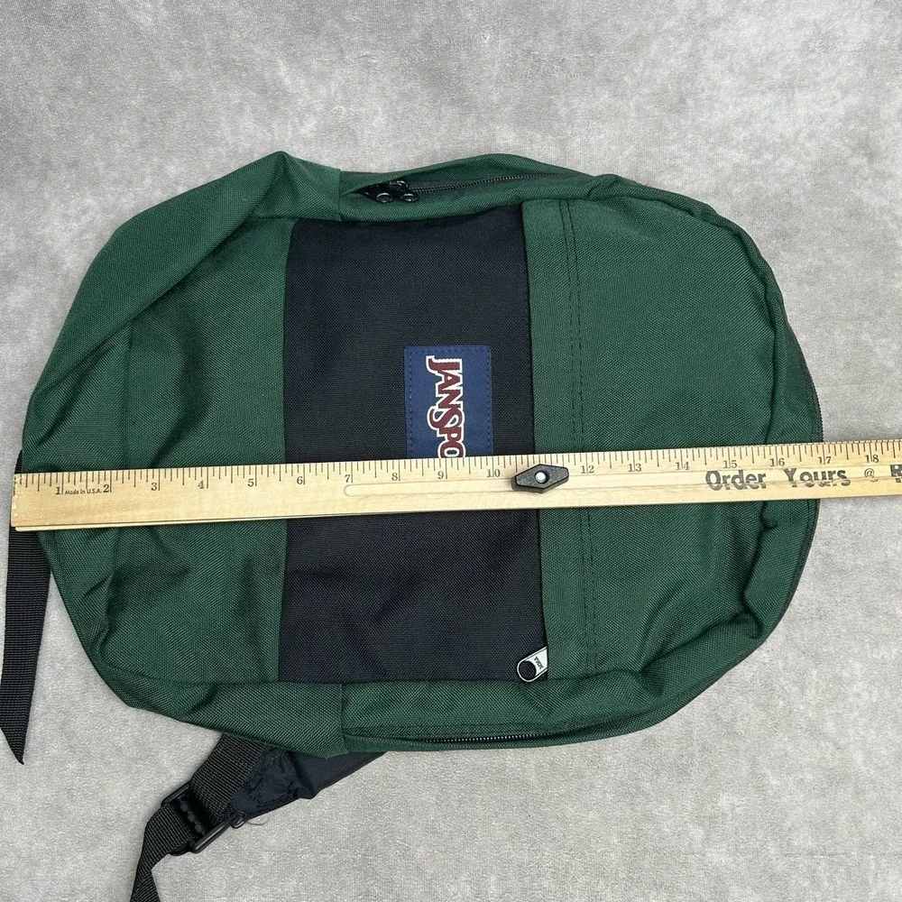 Vtg 90s JANSPORT Green Black USA MADE HIKING BACKPACK Outdoor School Gym Bag